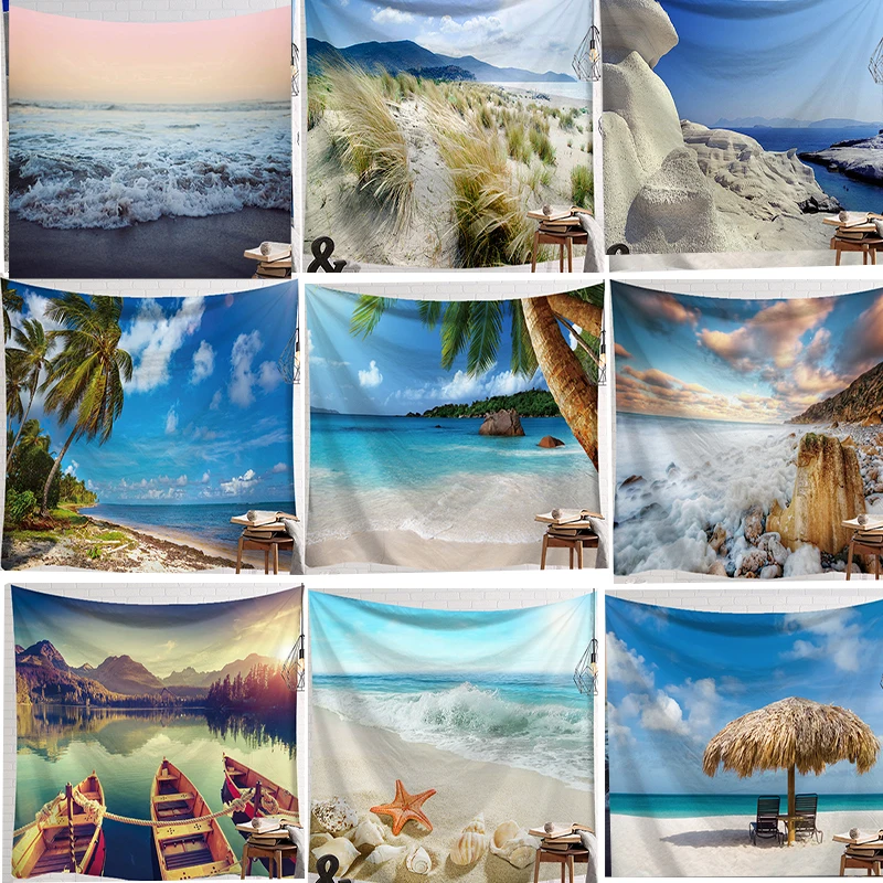 

Cloth Multistyle Fresh Sea Landscape Pattern Photo Background Hang Cloth Essential Tools for Taking Pictures
