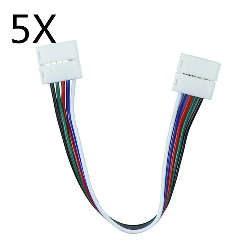 CLAITE 10 мм 5 шт RGBW PCB коннектор Pin основной проводной кабель для машины светодиодной