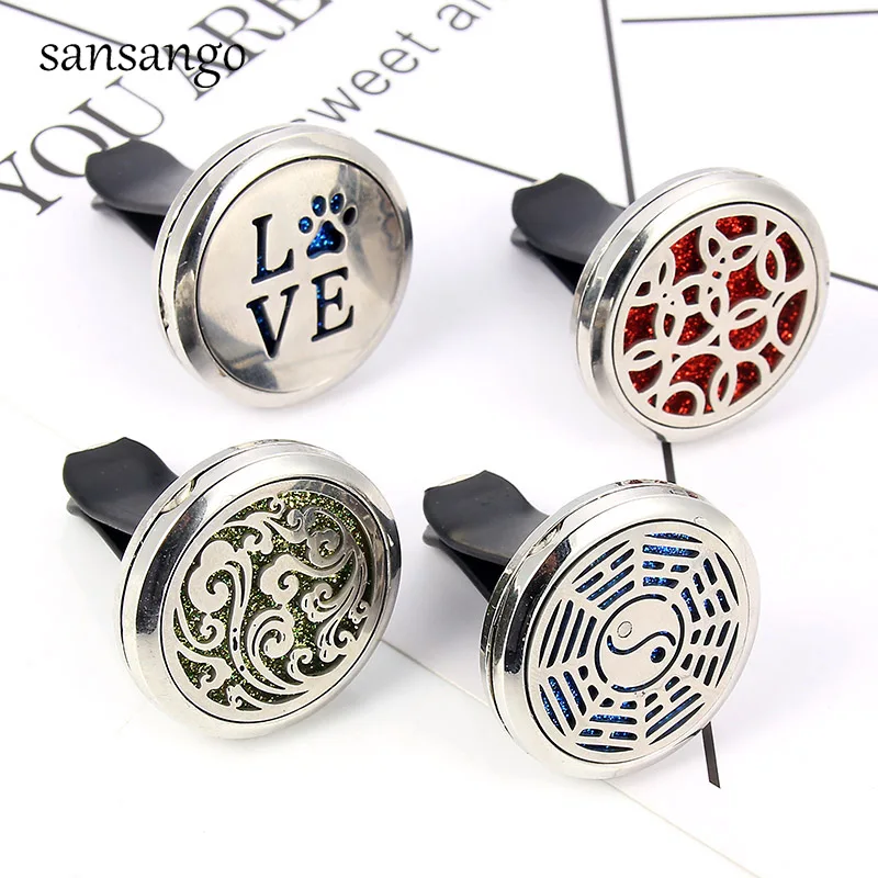 

Tree Of Life Paw Magnetic Essential Oil Stainless Steel Car Diffuser Locket Vent Clips Aromatherapy Perfume Locket With Pad