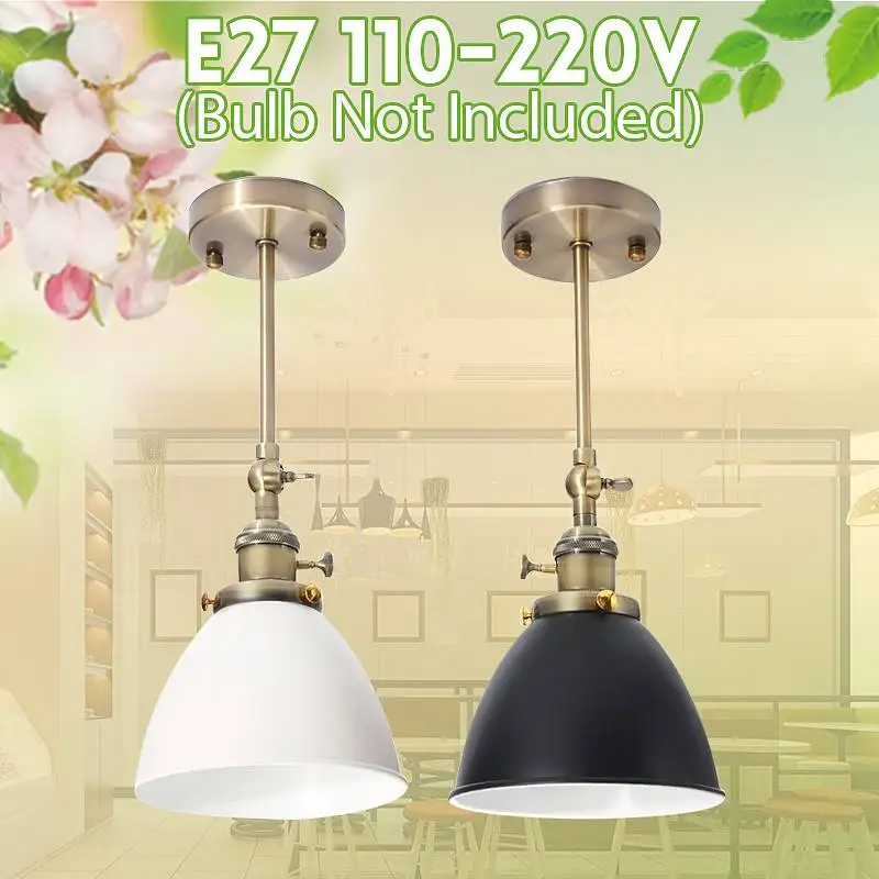 

Newest E27 Vintage Industrial Swing Arm Wall Light Bowl Sconce Loft Rustic Iron Material Lamp Lampshade For Restaurant Bar Home