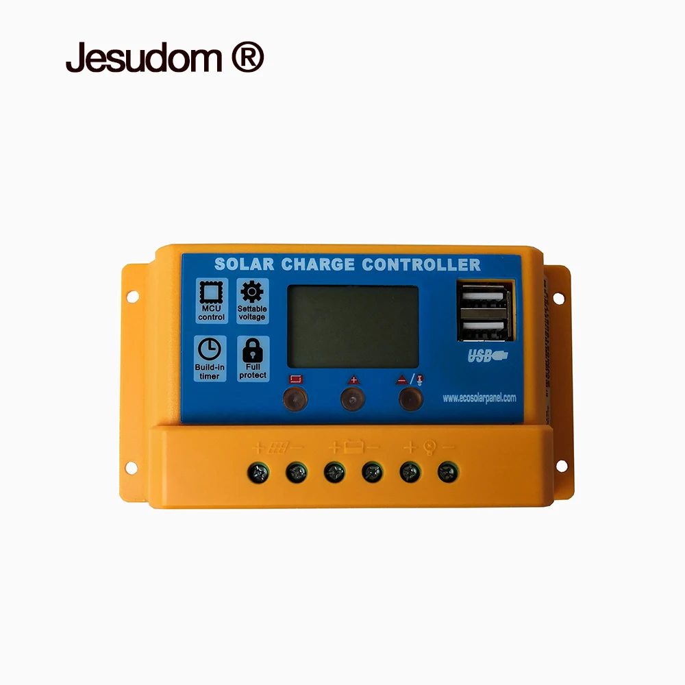 PWM зарядное устройство солнечной контроллер 12 в 24 в авто 10A 20A 30A солнечная панель Батарея ЖК-зарядное устройство контроллер 5 в USB зарядное устройство автоматическая работа