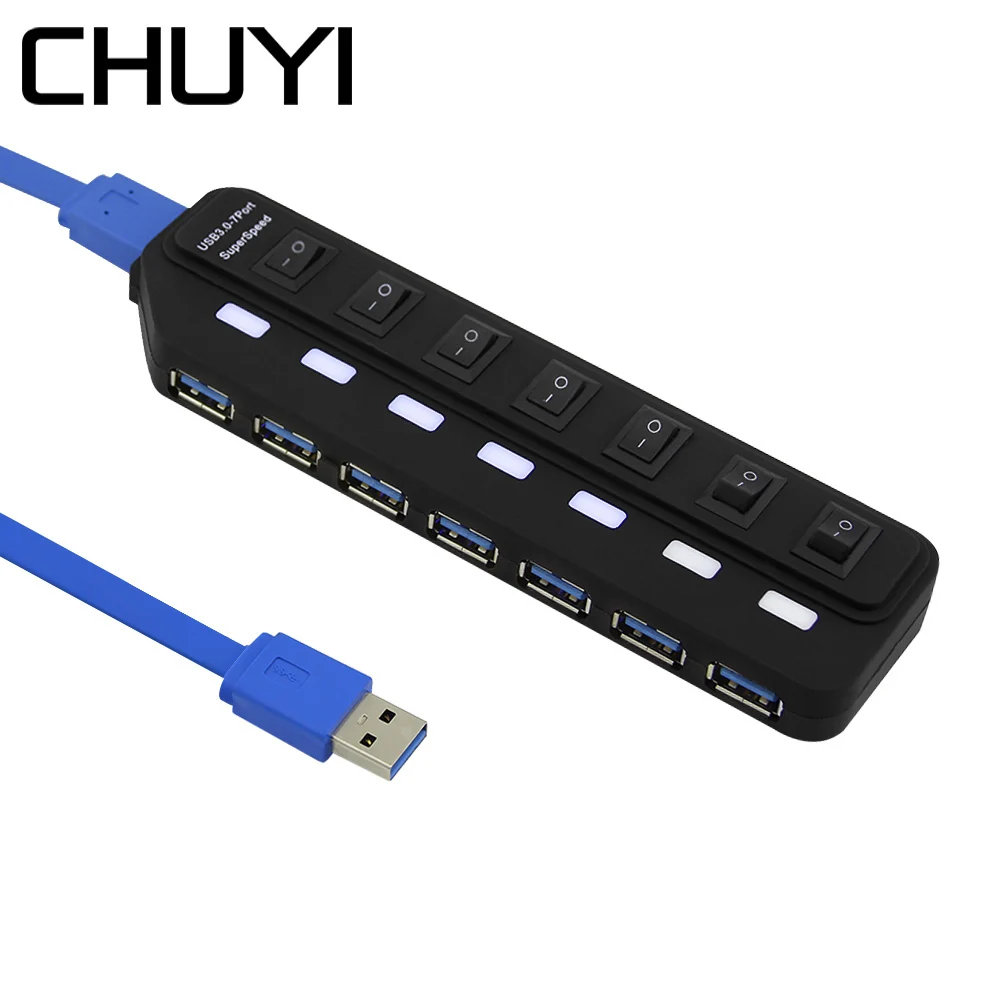Usb хаб 3 0 высокоскоростной концентратор USB 7/4 с адаптером питания для Австралии