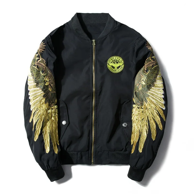 Jacket Ma1 Bomber Jackets Autumn Golden Wings Jacket Man Flight Coat Plus Size  Asian S-4XL