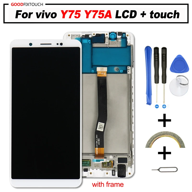 

AAA Quality For Vivo Y75 LCD Display + Touch Screen Digitizer Assembly Replacement parts V7 Y75A Screen with frame