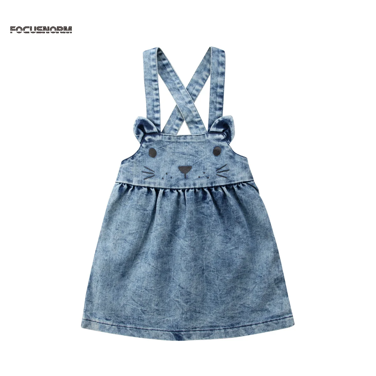 0 5 Years Girl Summer Blue Overalls Skirt Cute Rabbit Suspender Skirts Lovely Baby Girl Clothes