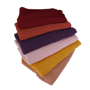 

Pearl Chiffon Fold Muslim Woman Scarf Accessories Wave Crushed Hijab Turban Femme Headscarf Wholesale Drop Shipping