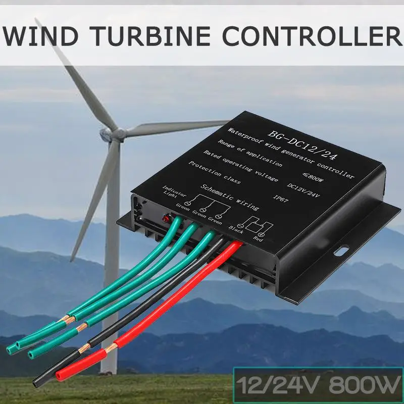 

800W 12/24V Wind Power Generator Battery Charge Controller IP67 Waterproof Wind Generator Controller Wind Generator