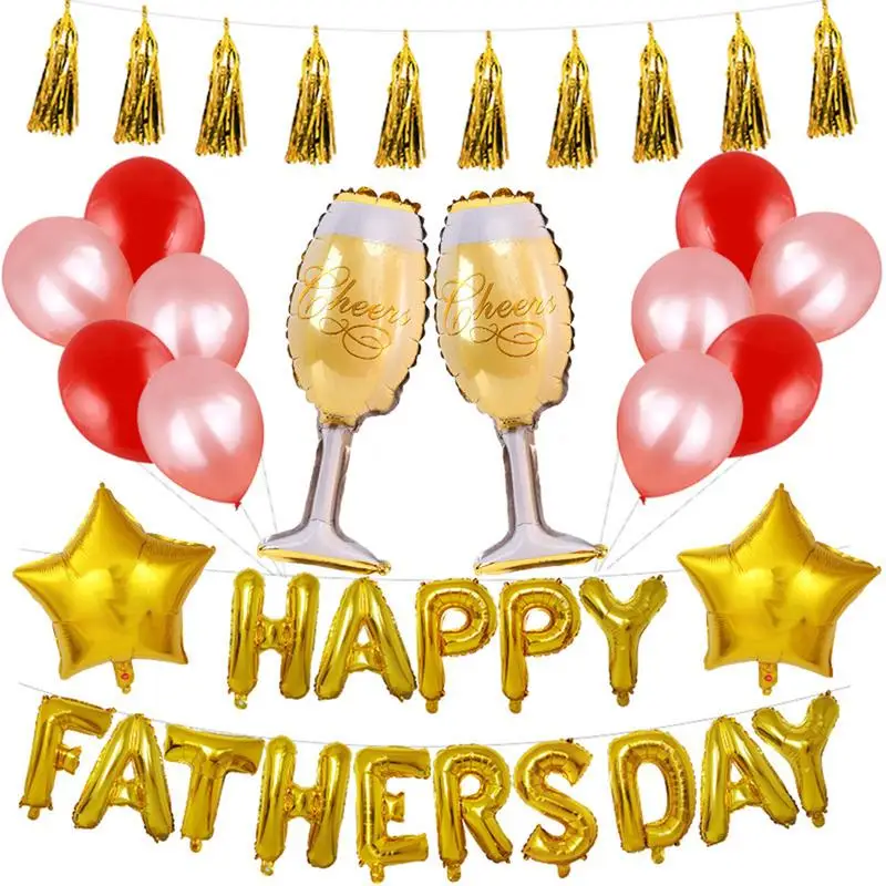

16-Inch Gold Silver Decorative Balloon Bright Gold Letter Set For Father's Day Happy Birthday Party Balloons Decorations