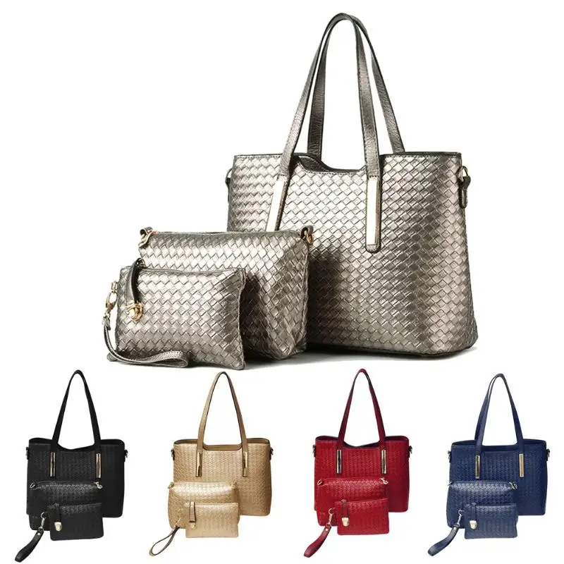

New Brand PU Leather Bag 3pcs/Set Vintage Handbag Womens Luxury Medium Big Tote Bags Female Crossbody Bags for Women Handbags