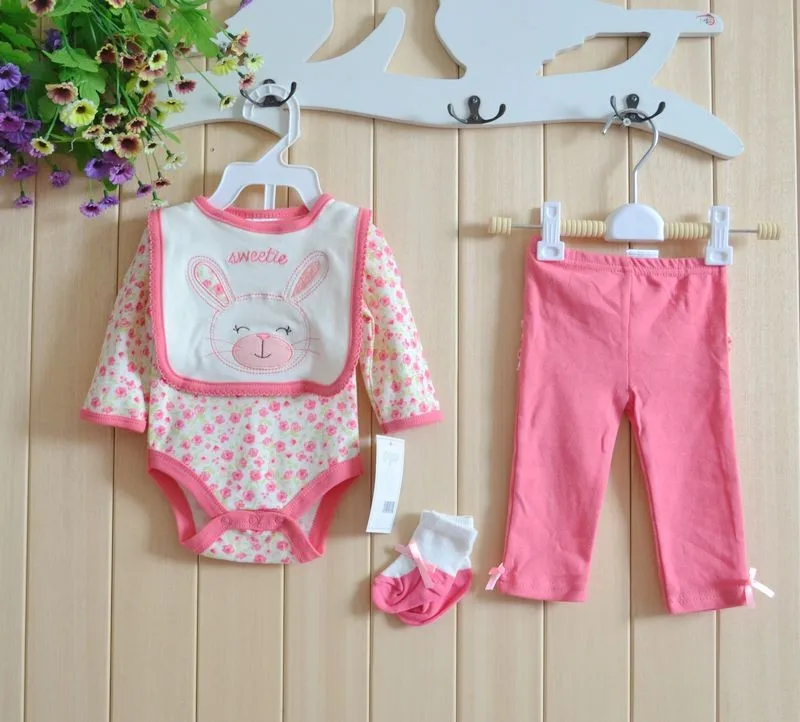 3 шт./лот, комплекты одежды для маленьких мальчиков комбинезоны для маленьких девочек от 6 до 12 месяцев, супер хлопковые боди+ штаны+ носки для малышей Одежда для новорожденных