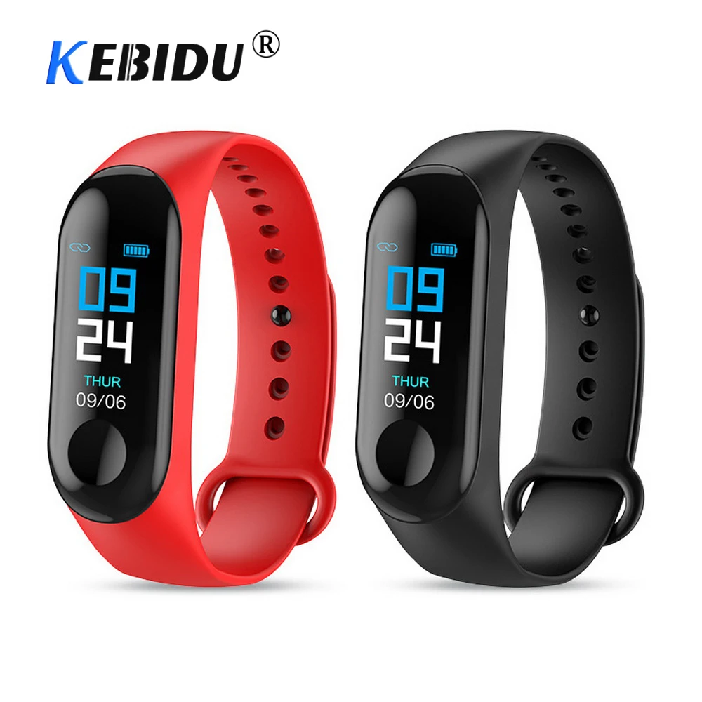 

Kebidu M3 Smart Bracelet Blood Pressure Heart Rate Monitor Colorful LCD Touch Screen Fitness Smart Band Wristband Step Counter