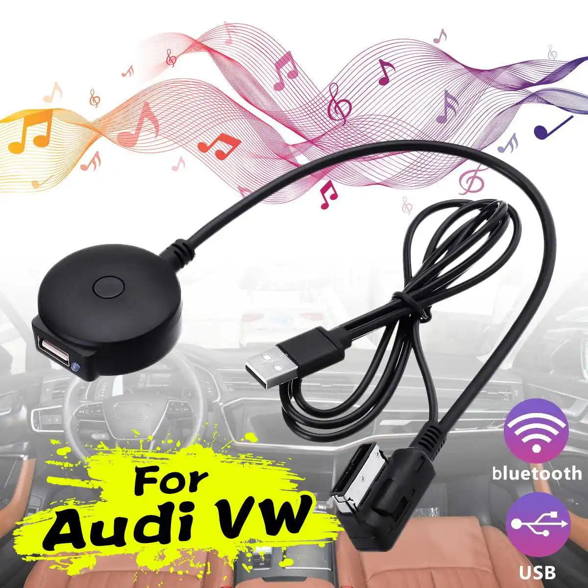 

Car AMI MDI bluetooth 4.0 Music Streaming Kit Media Interface Cable AMI Lead Charge Play Music For Audi/VW