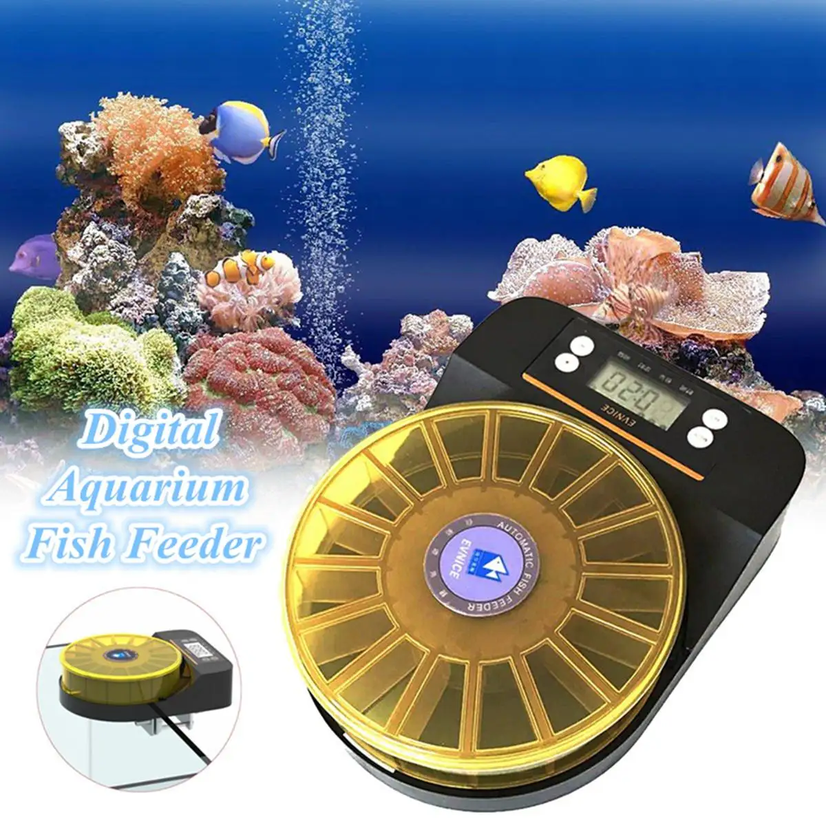 

Automatic Fish Feeder Digital Aquarium Fish Tank Feeder Plastic Electronic Timer Multilattice Drop Food Feeding Supply