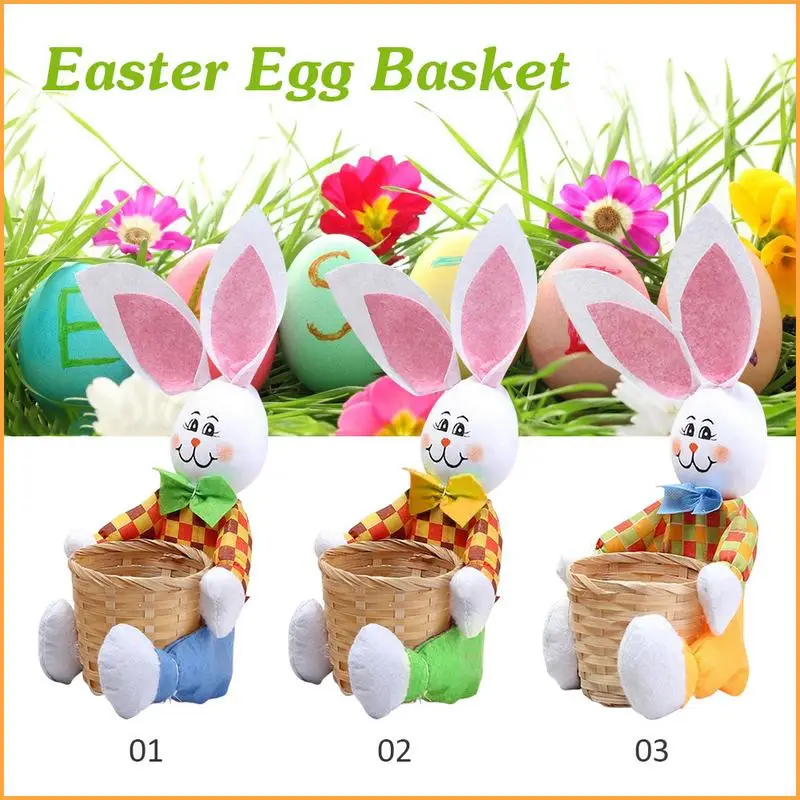 

Car Easter Egg Basket Creative Cute Bunny Storage Bag Rabbit Basket Easter Gift Candy Egg Storage Basket Kids Bunny Bag