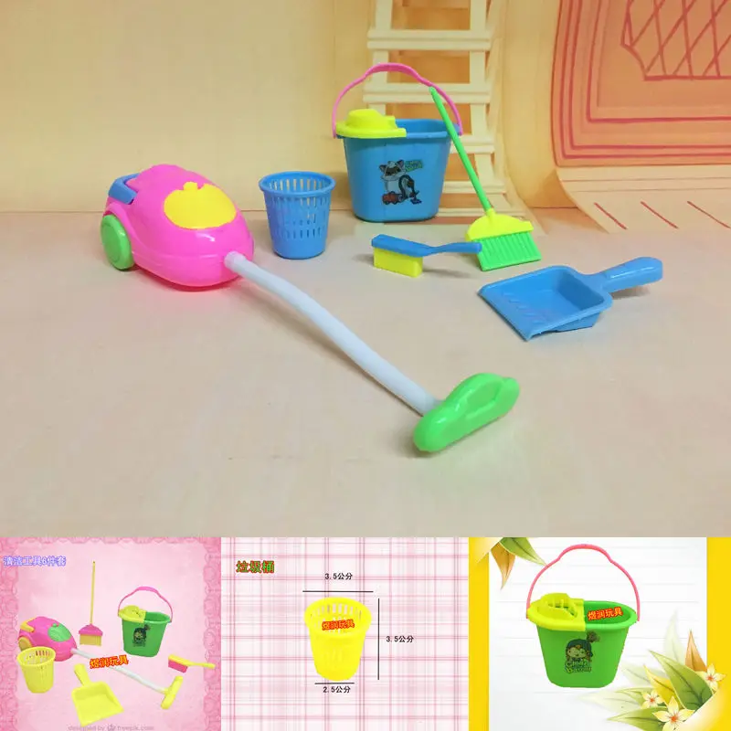 6 шт Детская домашняя мебель Чистящая игрушка очиститель для Барби Кукольный дом