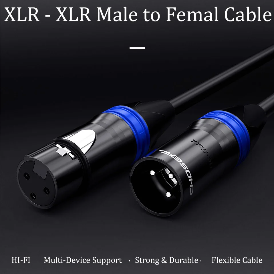 Кабель XLR CHOSEAL с разъемом Папа мама сбалансированный 3 контактный микрофон