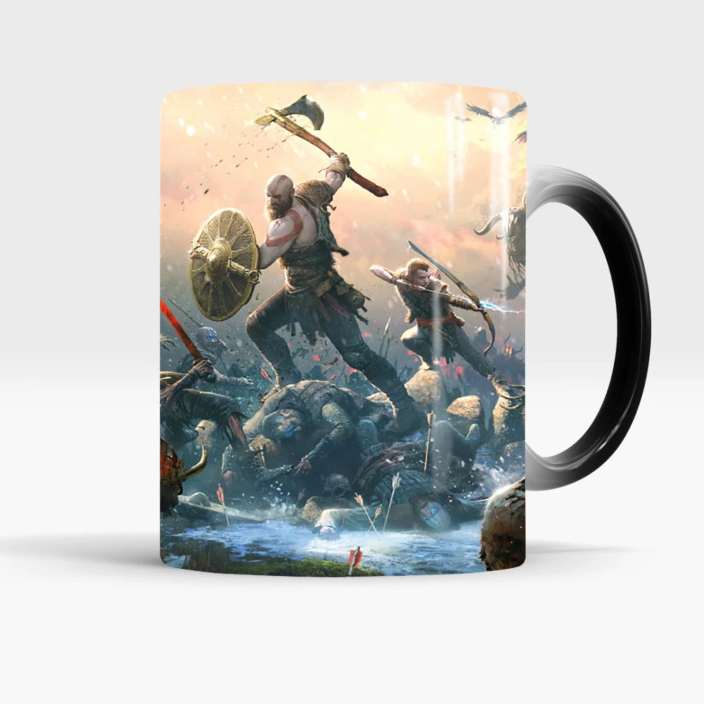 God of War 4 креативная кружка для смены цвета горячие меняющие кружки термостойкие