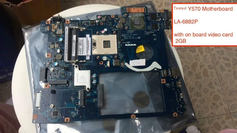 Подлинная новая материнская плата для ноутбука lenovo Y570 PIQY1 LA-6882P Rev 2,0 с Nvidia N12P-GT1-A1 GT555M GPU