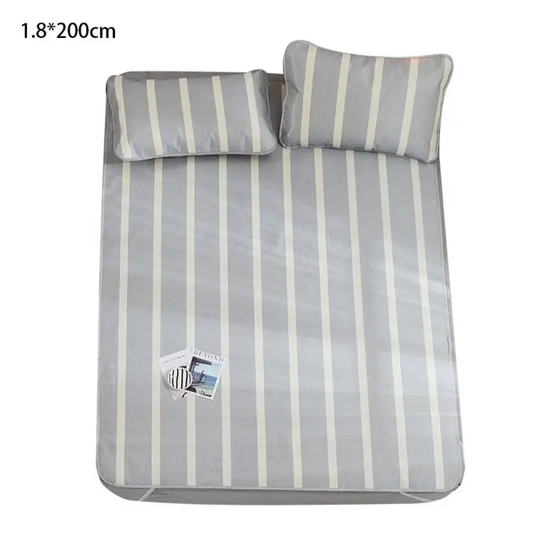 

New 3PCS Summer Printing Viscose Fiber Mat Set Cooling Breathable Comfortable Sleep Seat Mat Single Double Folding Mat