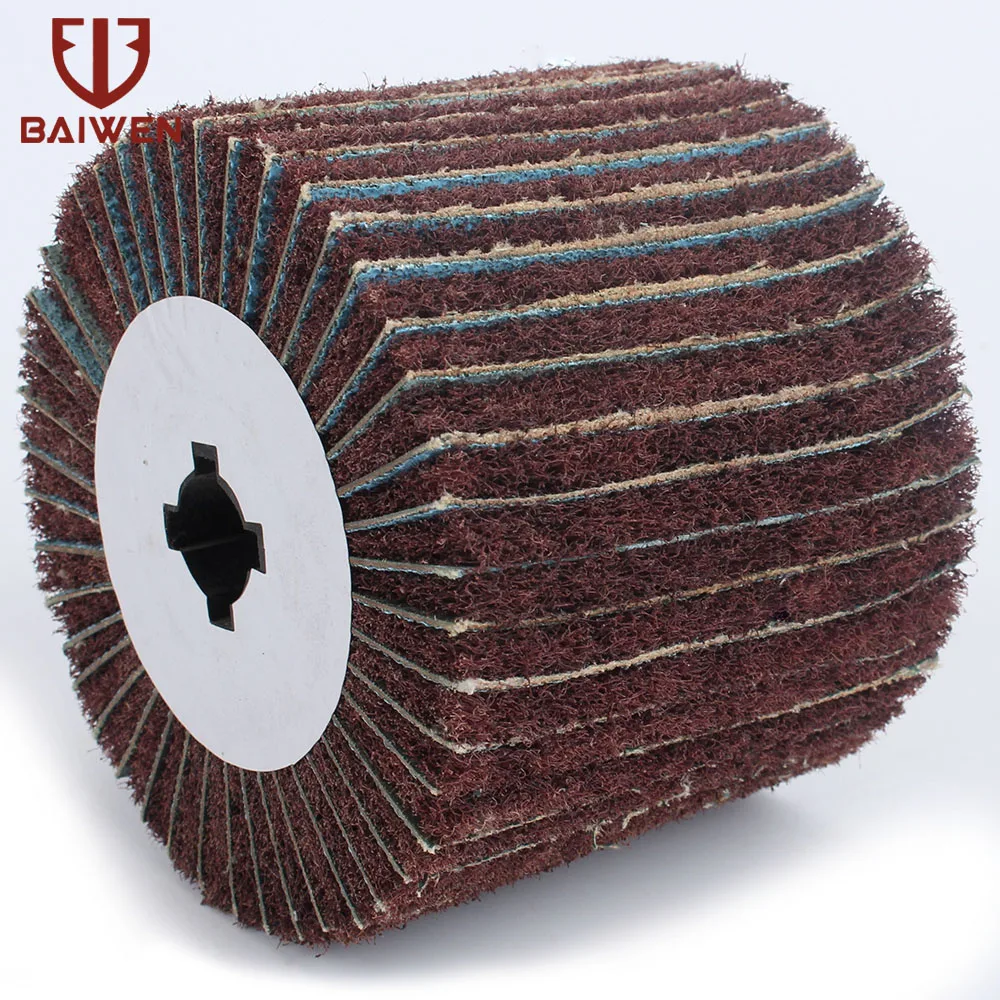 5 Inch Wire Drawing Wheel Sand Inclusion For Stainless Steel Aluminum Iron Metal Polishing Drawing 40-320 Grit Abrasive Tool