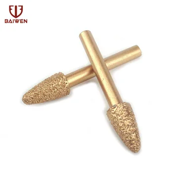 

6x10mm Cone Brazed Diamond Grinding Head For Jade Peeling Stone Engraving Carving Tools Burrs