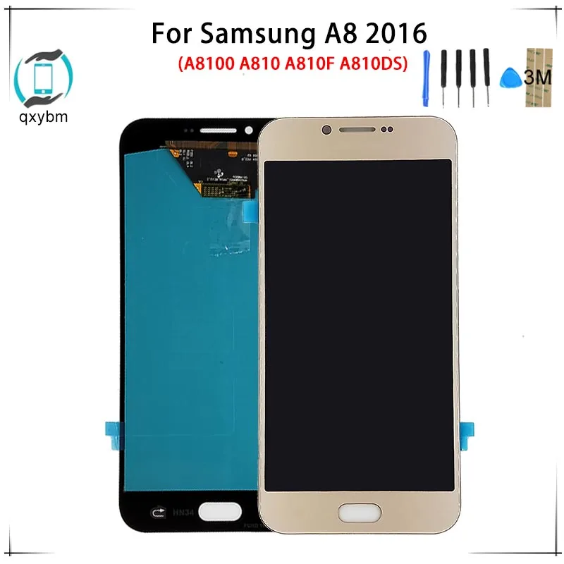 

Change OLED For Samsung for Galaxy A8 2016 A8100 A810 A810F A810DS LCD OLED 5.7inch Touch Screen Tested Digitizer Assembly