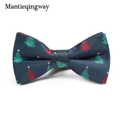 Mantieqingway бренд полиэстер Bowties для маленьких мальчиков жаккардовые Рождественский галстук-бабочка ребенка Рождество Снежинка узор галстук