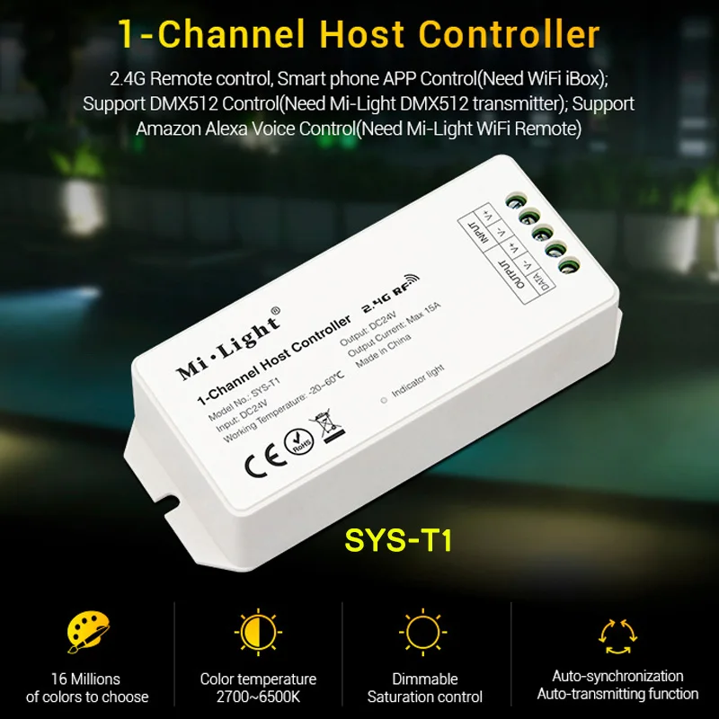 MiBOXER 1-канальный светодиодный хост-контроллер усилитель мощности сигнала 24 В