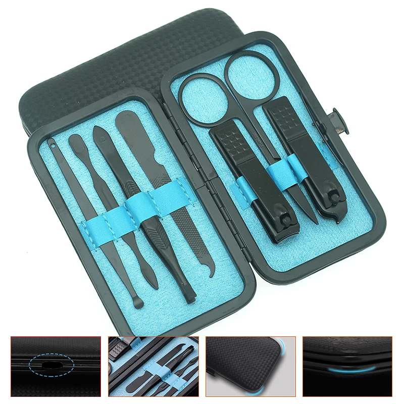 Meisha 7 шт. профессиональный маникюрный набор инструментов с кутикулами для ногтей Ножницы для макияжа ушной Пинцет кутикулы толкатель HE0008