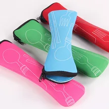 Вилка ложка палочки для еды набор инструментов посуда портативная посуда из нержавеющей стали корзинка для еды в кемпинге коробка тканевая сумка