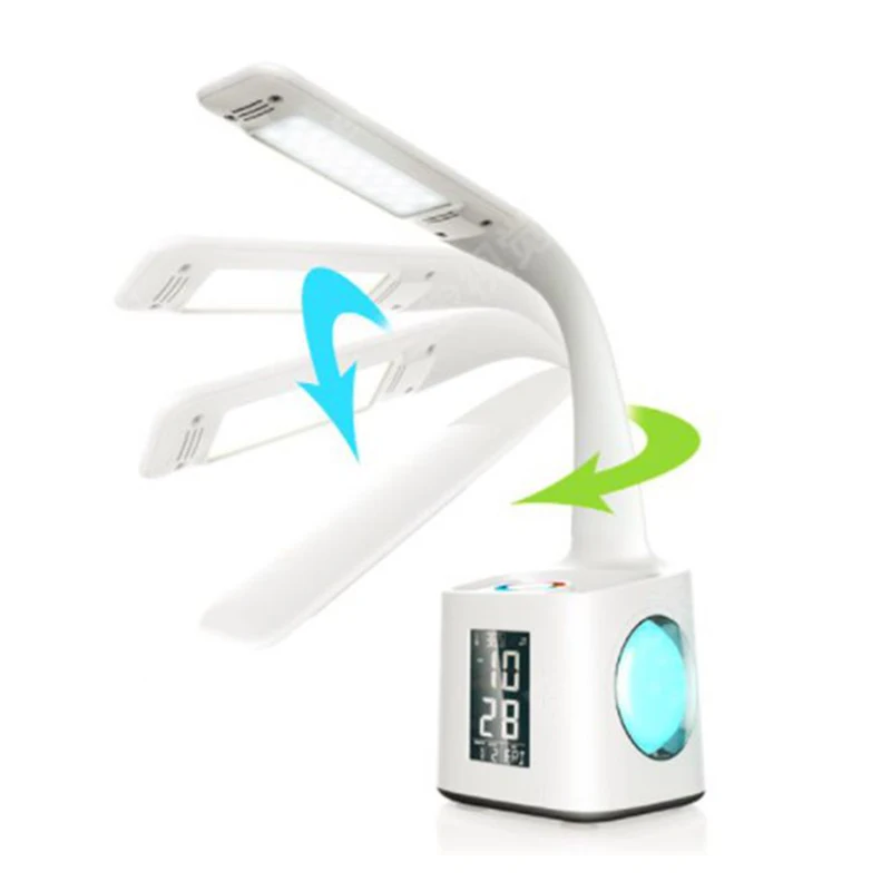  Led Eye Protect Dimmable Desk Lamp Led Foldable Reading Table Lamp Light Rgb Press Control Calendar