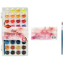 36 цветов DIY акварельное искусство Портативный многоцветный сплошной акварельный набор красок 2,2 см/0,9 дюйма для детей