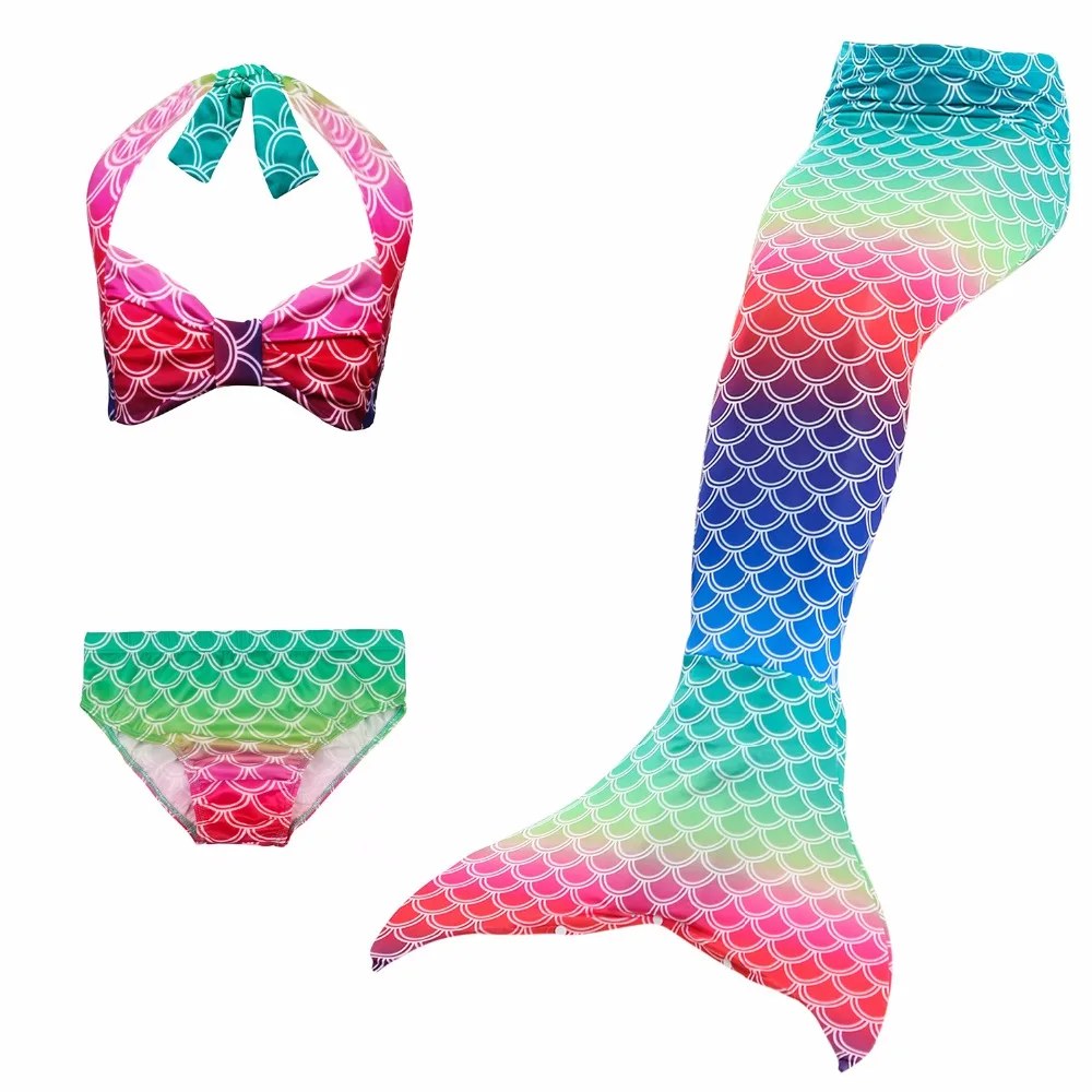 New Bikini Set Suit anime Kids Children Mermaid Tails for Swimming Mermaid tail Girls Cosplay Fancy Costume 