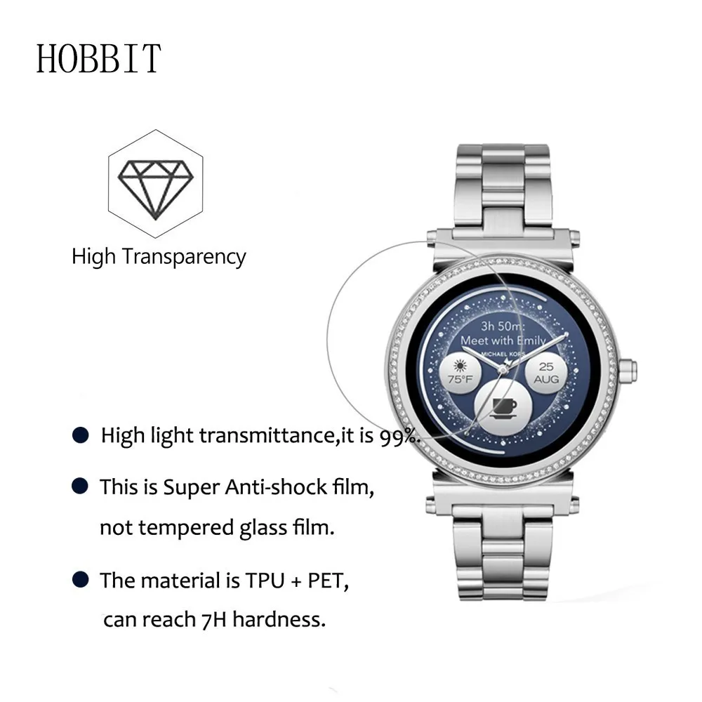 3PACK Watch Screen Explosion-Proof Screen Protector For Michael Kors Sofie Women watch Anti-Scratch LCD Film