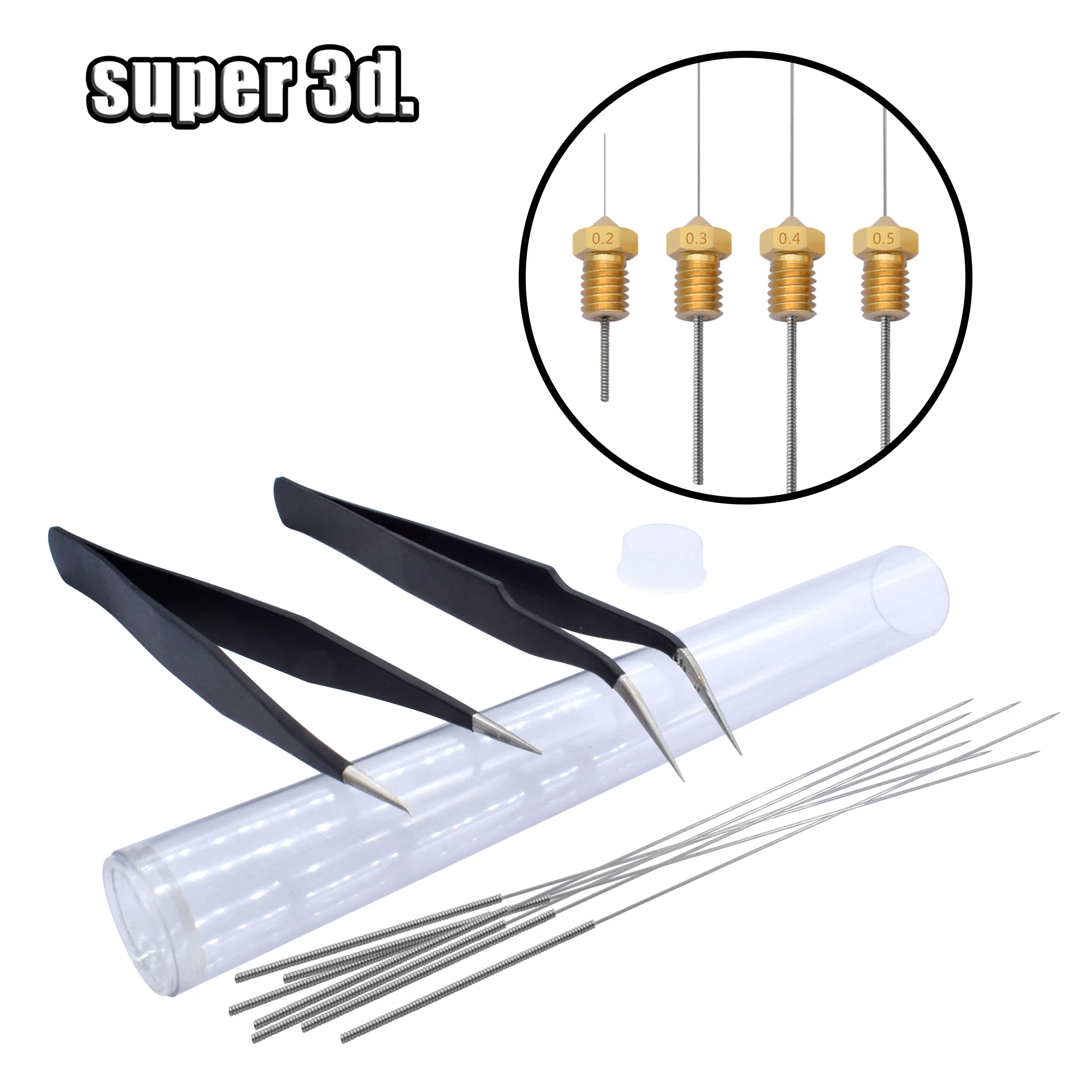 3D طابعة الفولاذ المقاوم للصدأ أداة 10 قطعة انحناء مثقاب الخشب لتنظيف 3D طابعة Hotend 0.2 مللي متر 0.3 مللي متر 0.4 مللي متر 0.5mmm فوهة