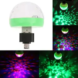 Mini-USB светодиодный вечерние свет музыка мяч огни Цвет изменение с Музыка DJ Light этап для рождественской вечеринки стробоскоп этап лампы