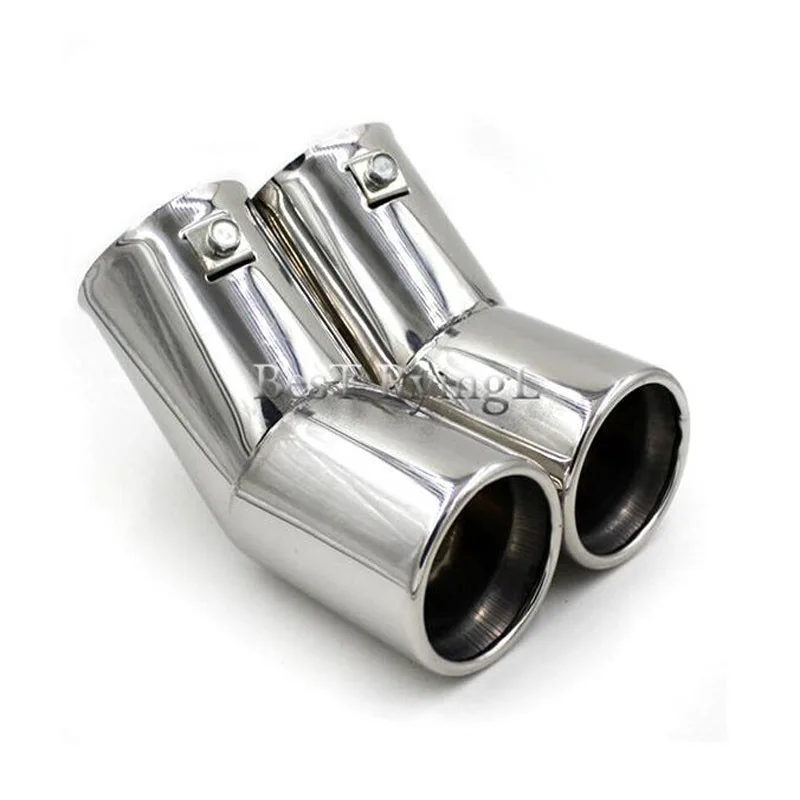 

Y1G Car Tail Pipes Replacement Car Style Dual Pipe Stainless Steel Exhaust Tail Pipes Muffler Tips for V-W Golf 4 Bo-ra Je-tta
