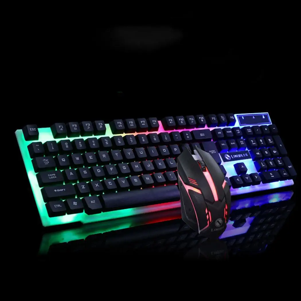 

New GTX300 Wired LED Colorful Light USB Black, White DC 5V and Game Keyboard 200mA Mouse Kit