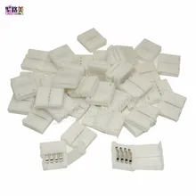 100pcs/lot 2pin 3pin 4pin 5pin RGB Connector Adapter For 5050 LED Strip Light Solderless 8mm 10mm 12mm width quick connect