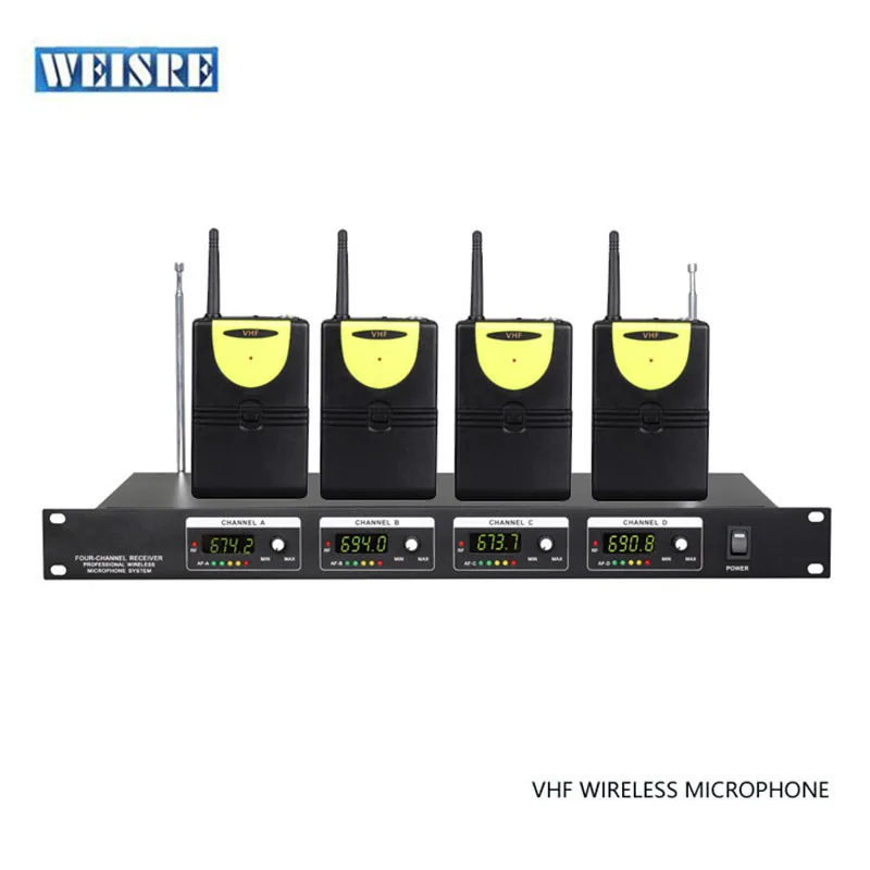 

WEISRE Professional VHF Wireless Microphone Handheld or Clip-on Microfone set For Home Karaoke Speech KTV