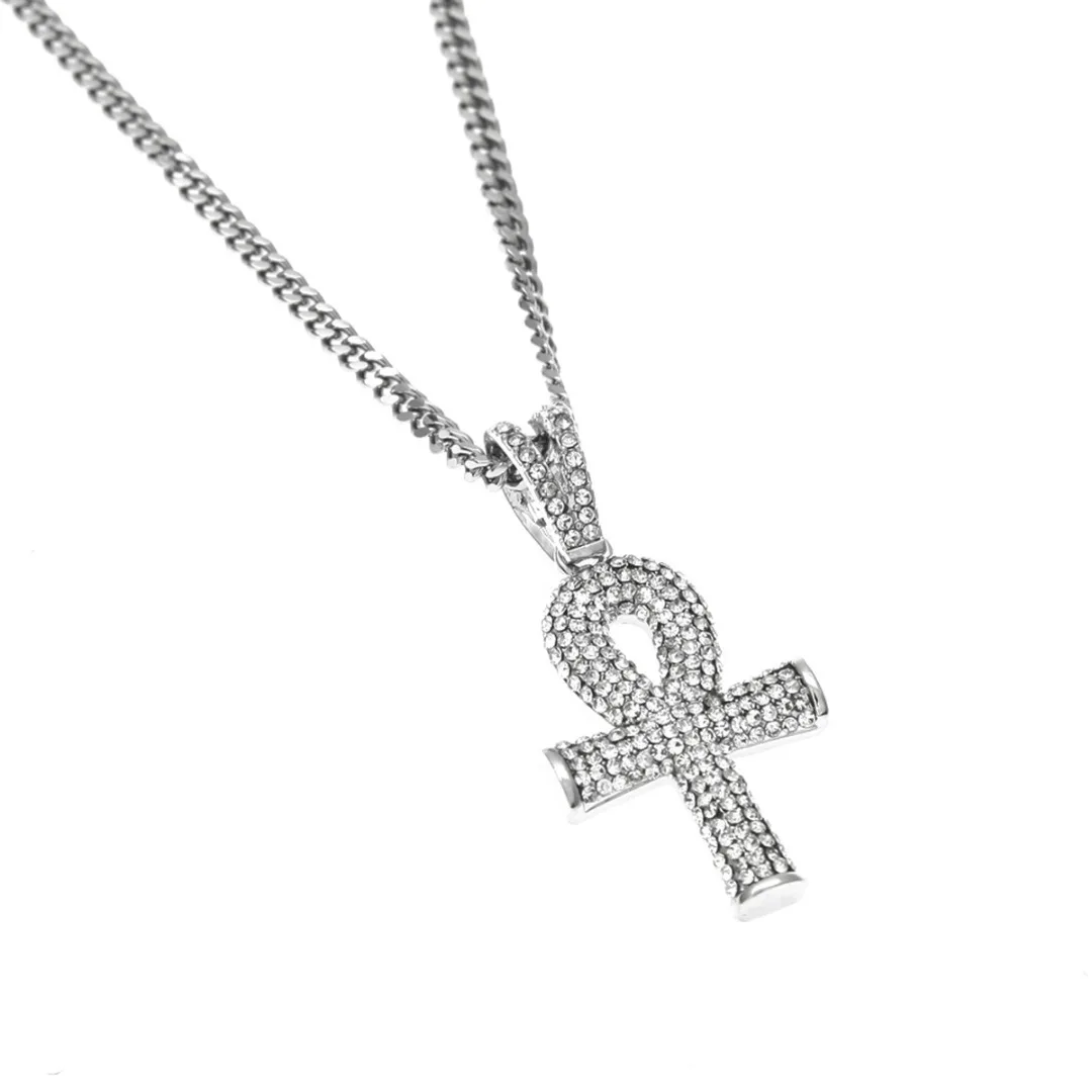 

Hip Hop Men Pendant Necklace Iced Out Silver Gold Crystal Long Choker Sweater Chain Shellhard Punk Women Jewelry Jewelry