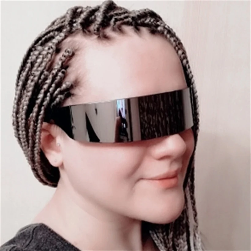 

XojoX Men Women Wrap Sunglasses Vintage Windproof Black Glasses Flat Top Novelty Costume Party Strange Funny Retro Eeyglasses