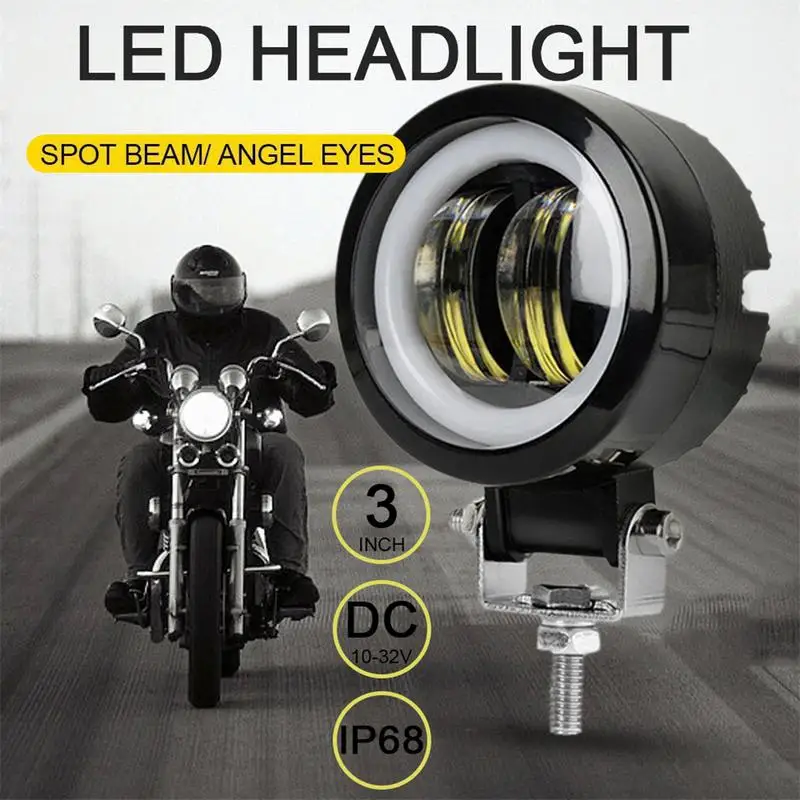 

20W Round LED Work Light Waterproof IP67 DC 10-30V Strip Light Motorcycle Fog Lamp with Aperture 6000K