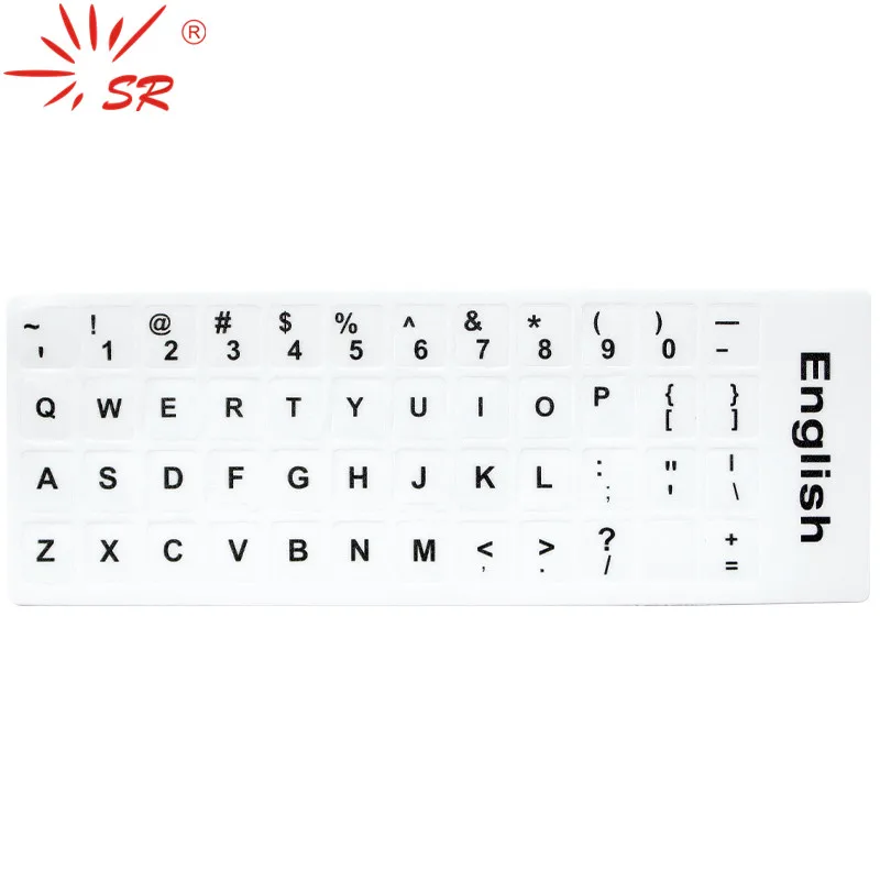 

SR English Language 2 Colors Standard Waterproof e Keyboard Stickers Layout Button Letters Alphabet For Computer Laptop Keyboard