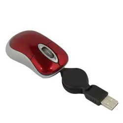 Мини Выдвижной USB оптическое колесо прокрутки Мышь красный
