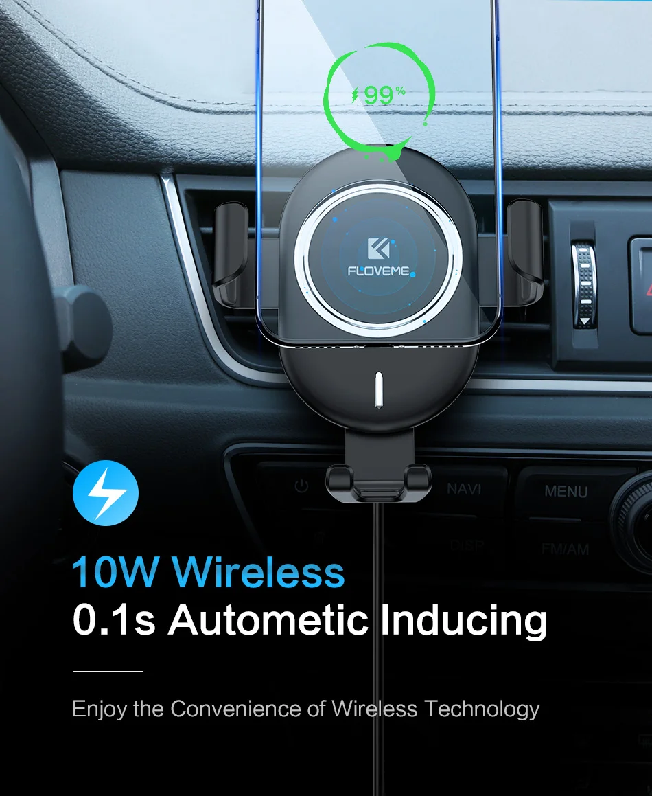  FLOVEME Schwerkraft Auto Telefon Halter 10 W Qi Drahtlose Ladegerät Für iPhone X XR Air Vent Halter