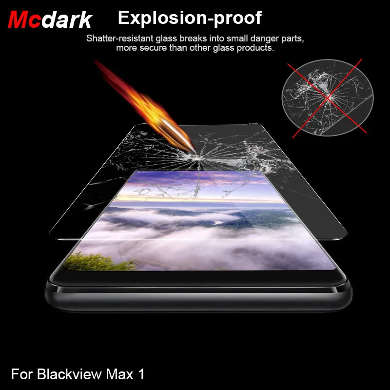 9H закаленное стекло для Blackview Max 1 Защитная пленка экрана крышка стеклянная Легкая
