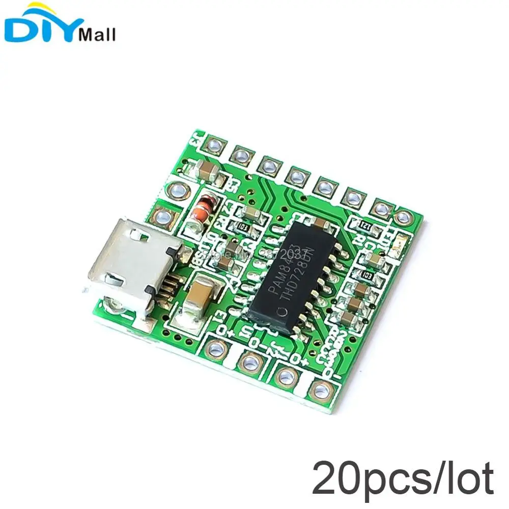 20 шт./лот PAM8403 мини USB усилитель мощности Модуль платы DIY Bluetooth динамик 2*3 Вт Класс