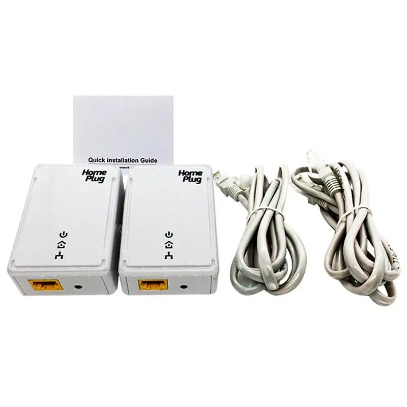 

2psc Power Line Ethernet Adapters Kit 500M Home Plug Bridge Mini High-Speed Power Line Network Adapters Supports IPTV US EU