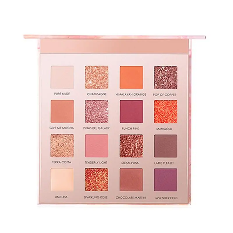 Тени для век макияж Палитра мерцающий Блестящий Матовый Minshzee 16 цветов Desert Rose